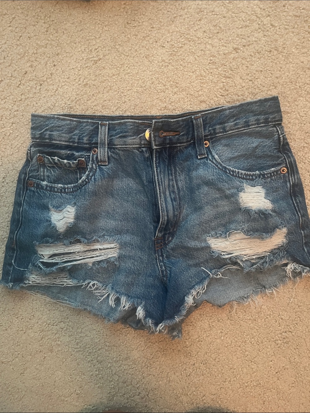 Aeropostale Distressed Blue Denim Cutoff Shorts